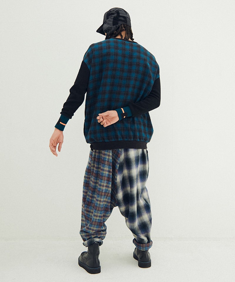 STOF(ストフ)】【予約販売8月中旬～下旬入荷】Half flannel check Wide