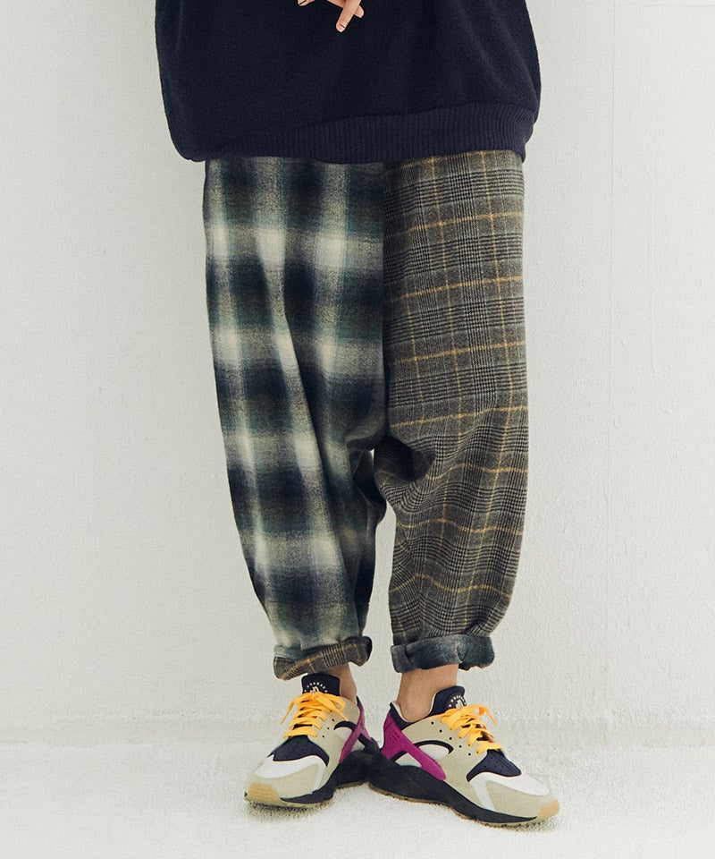 STOF(ストフ)】【予約販売8月中旬～下旬入荷】Half flannel check Wide