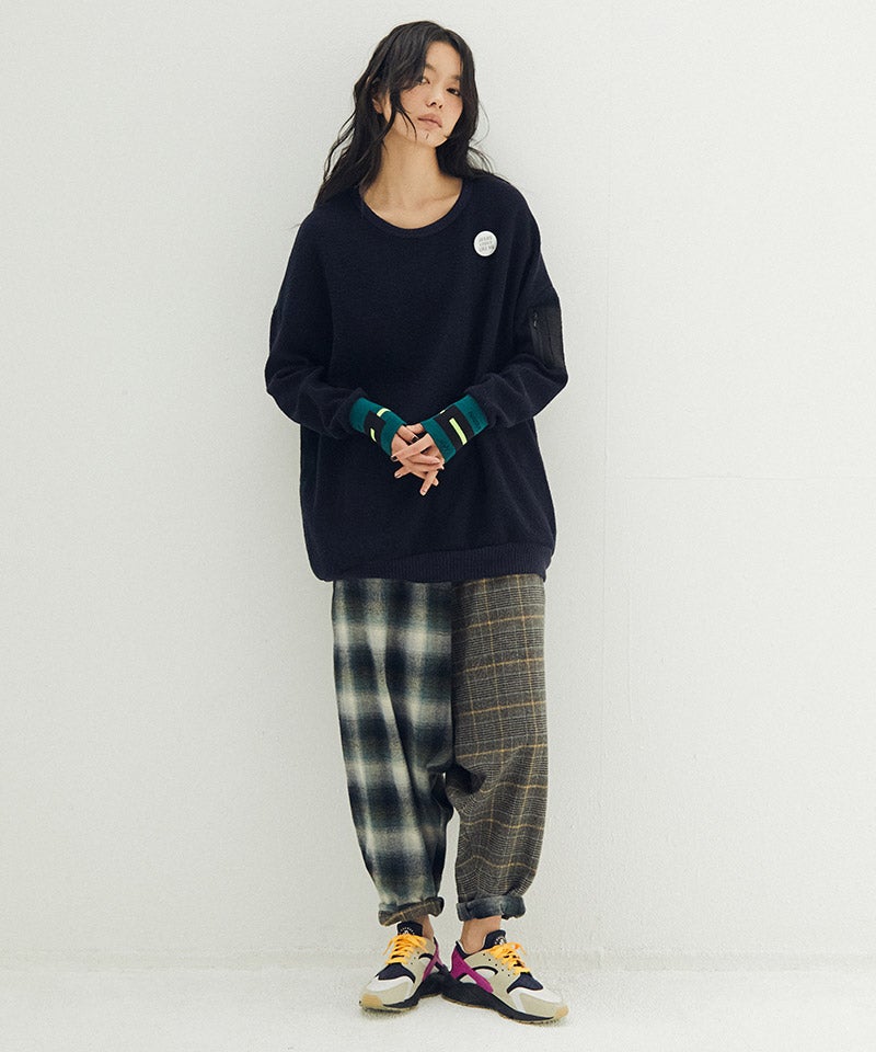 STOF(ストフ)】【予約販売8月中旬～下旬入荷】Half flannel check Wide