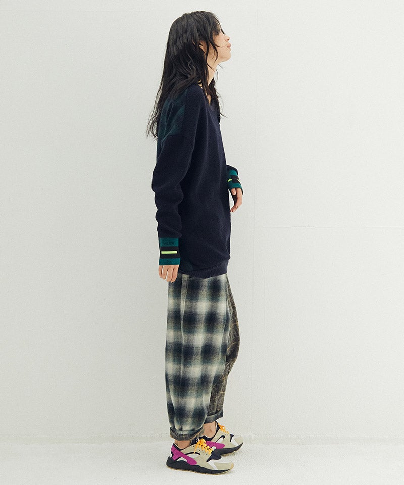 PUFFY STOF コラボ パンツ STOF(ストフ)】【予約販売8月中旬～下旬入荷】Half flannel check Wide