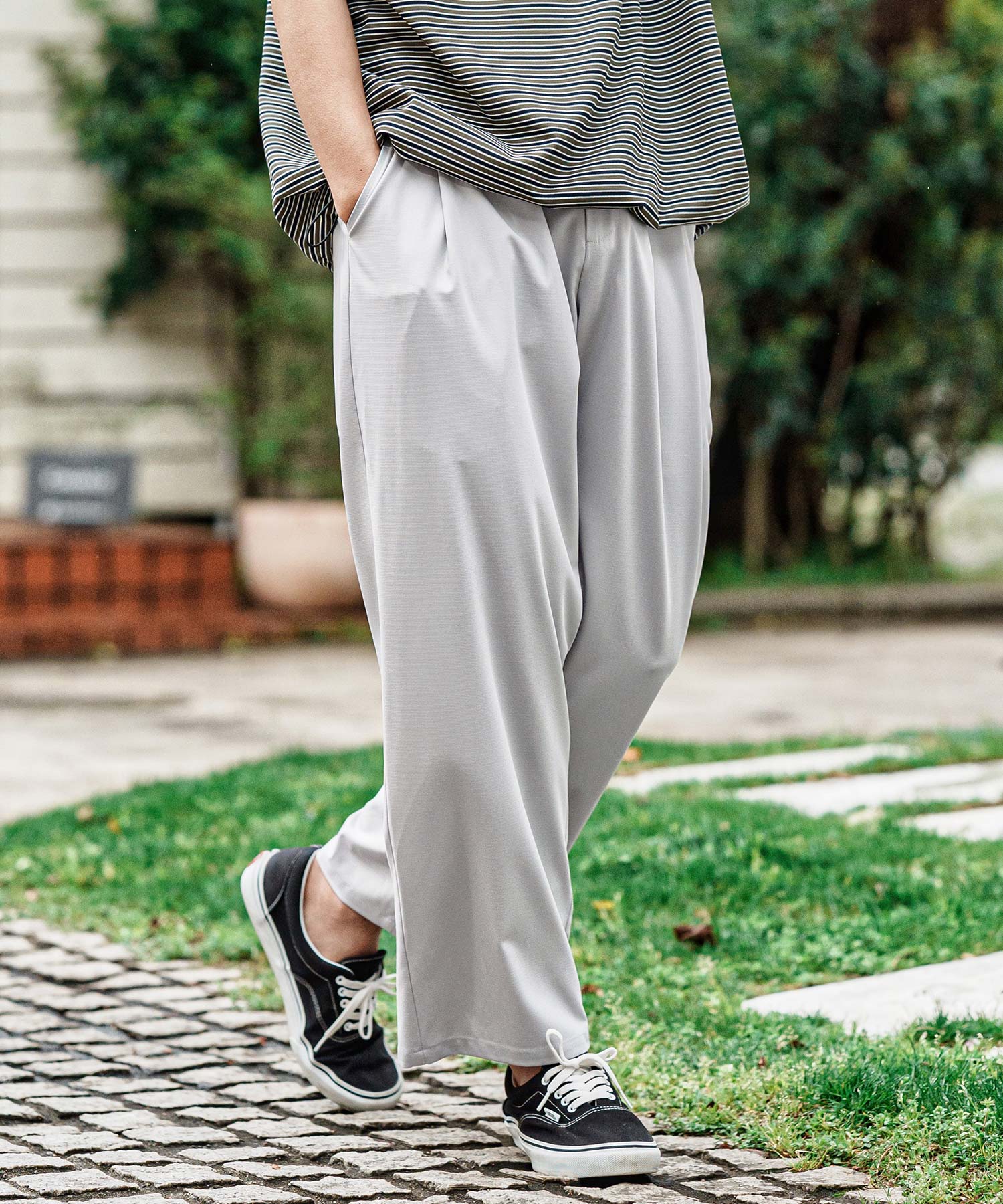 30%OFF【CAMBIO(カンビオ)】2 way Stretch Mini Ripstop Wide Straight