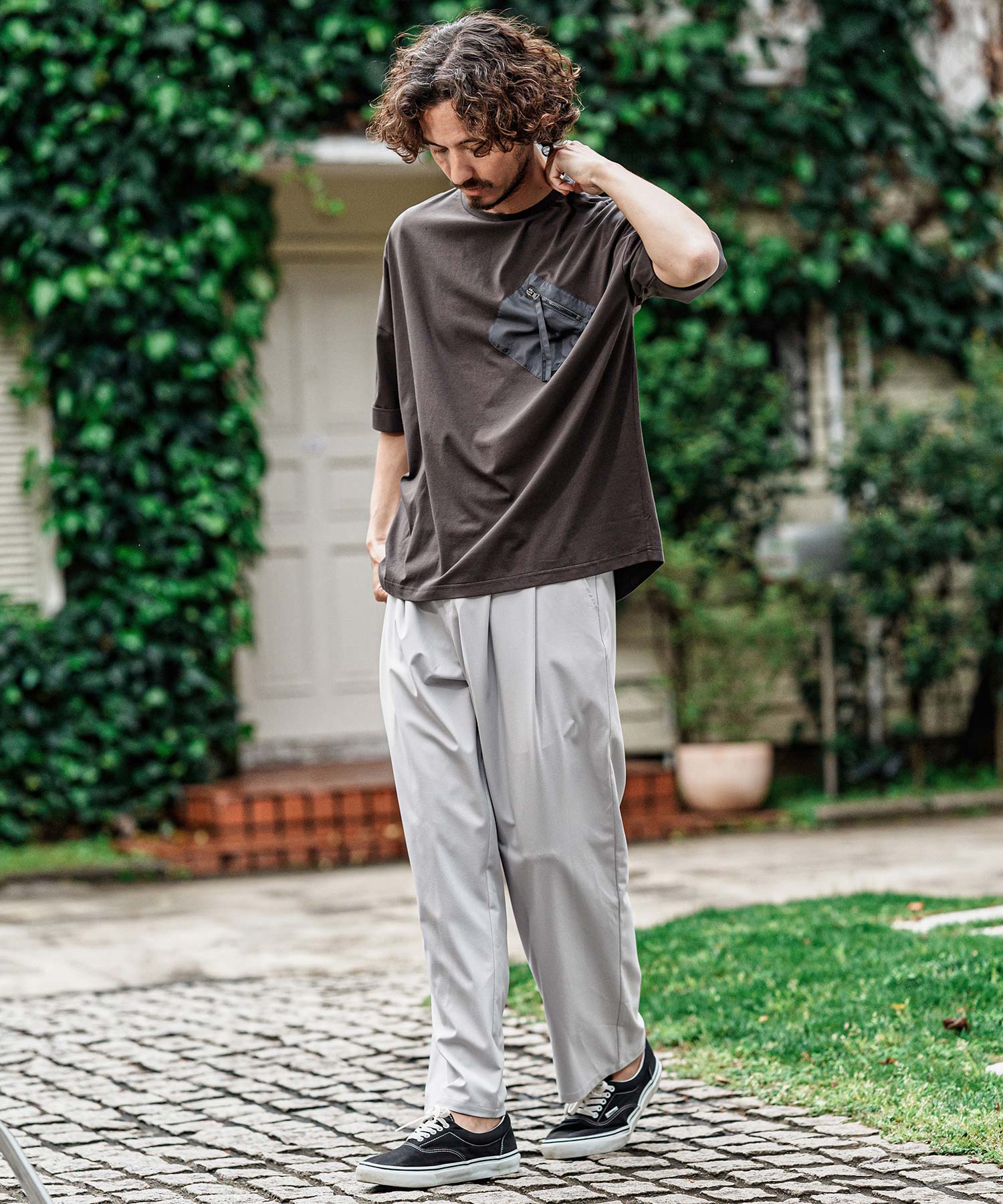 30%OFF【CAMBIO(カンビオ)】2 way Stretch Mini Ripstop Wide Straight