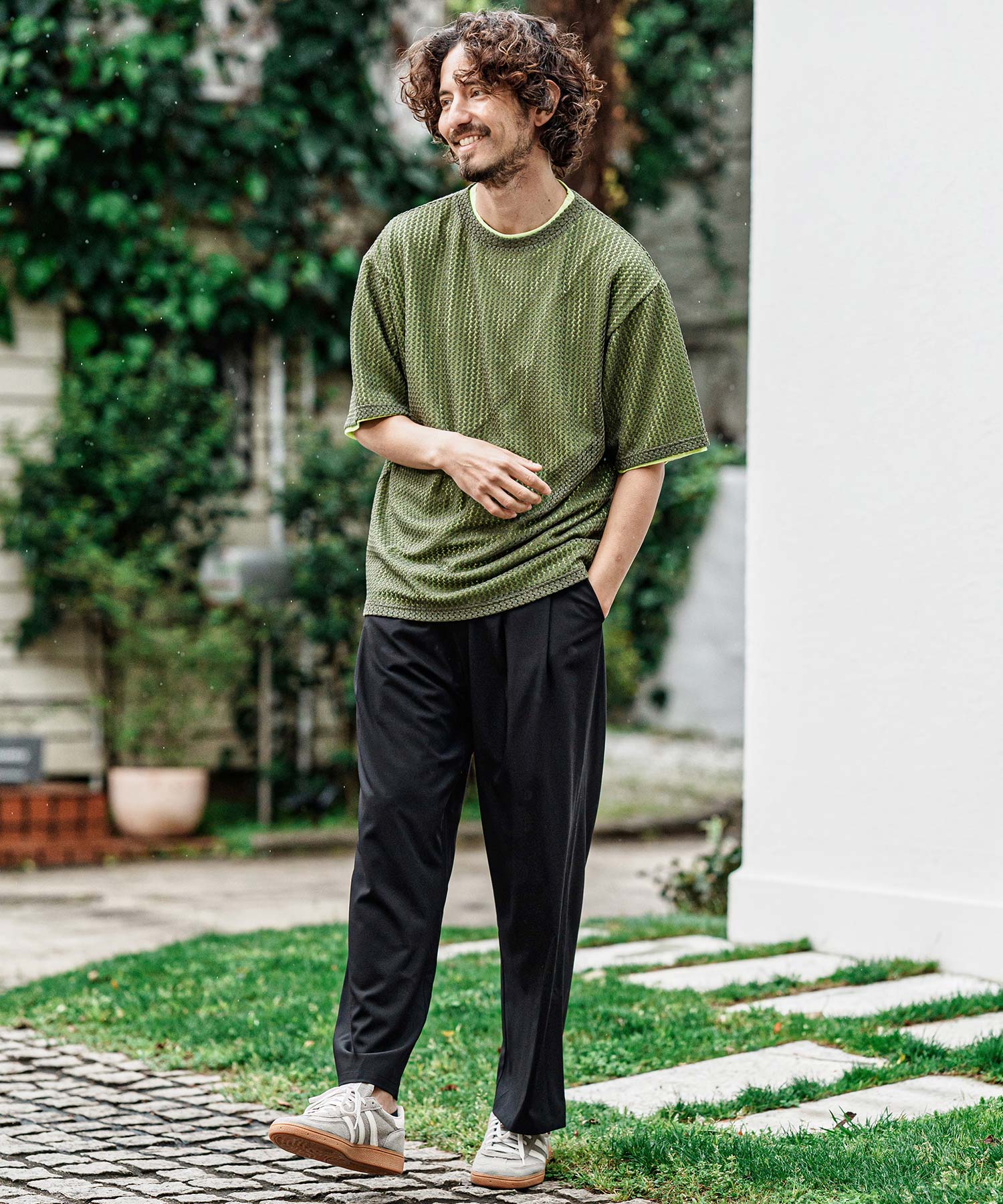 30%OFF【CAMBIO(カンビオ)】2 way Stretch Mini Ripstop Wide Straight
