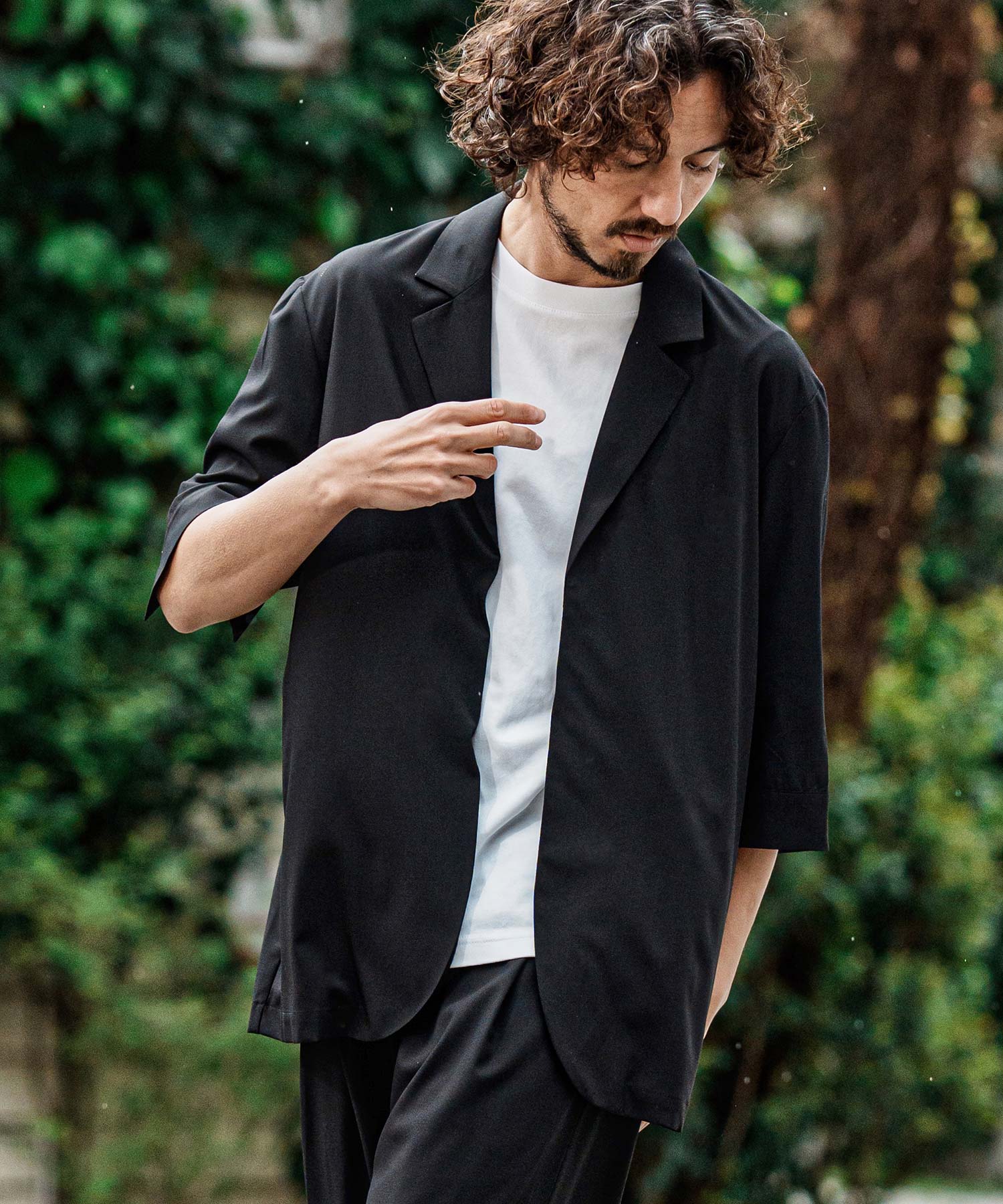 CAMBIO(カンビオ)】2 way Stretch Mini Ripstop 3-4 Sleeve Jacket 7分