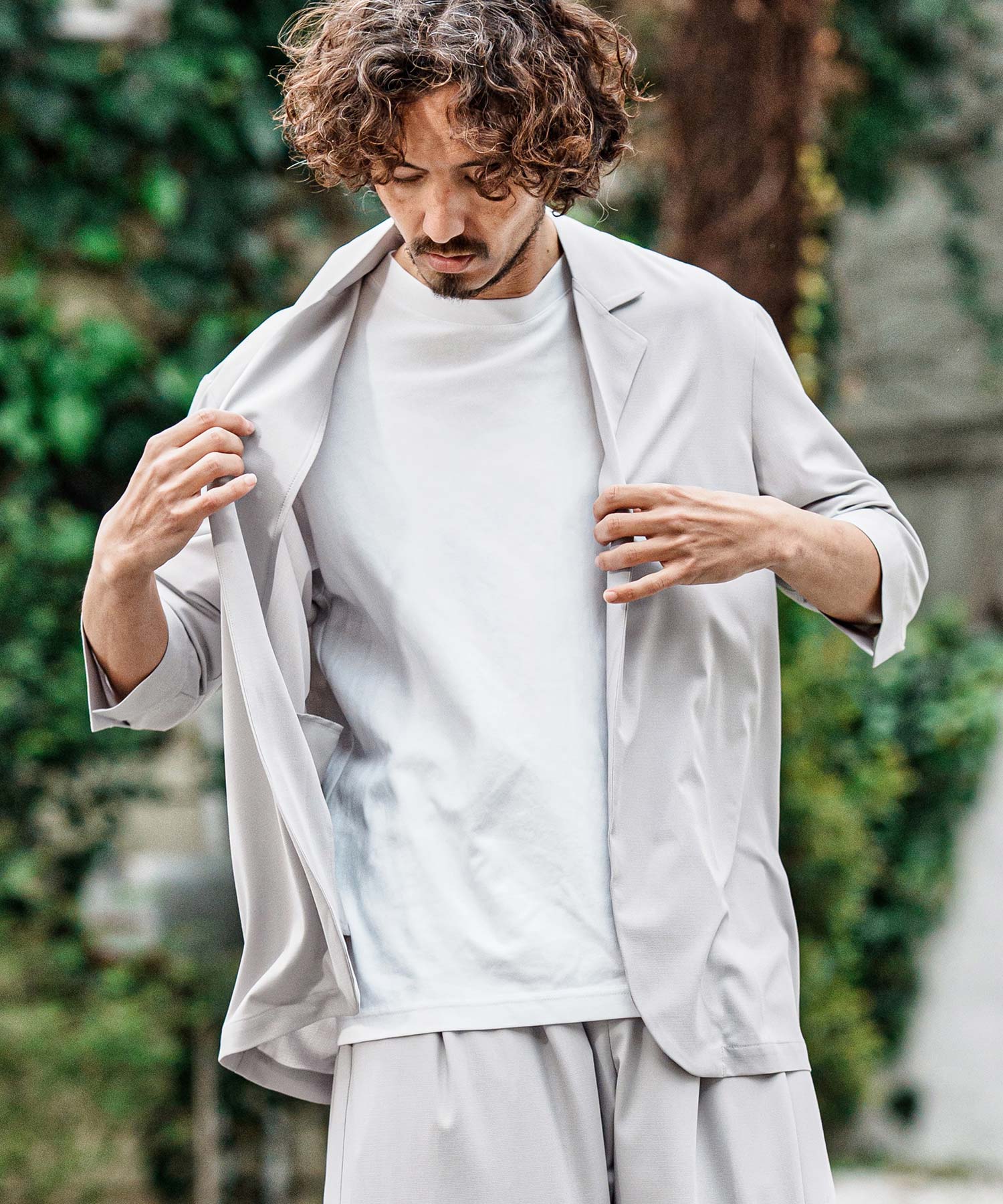 CAMBIO(カンビオ)】2 way Stretch Mini Ripstop 3-4 Sleeve Jacket 7分