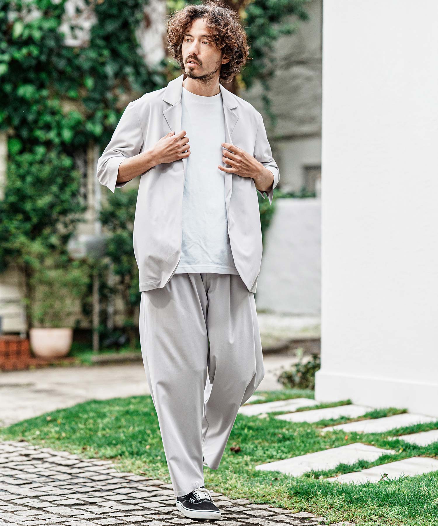 CAMBIO(カンビオ)】2 way Stretch Mini Ripstop 3-4 Sleeve Jacket 7分