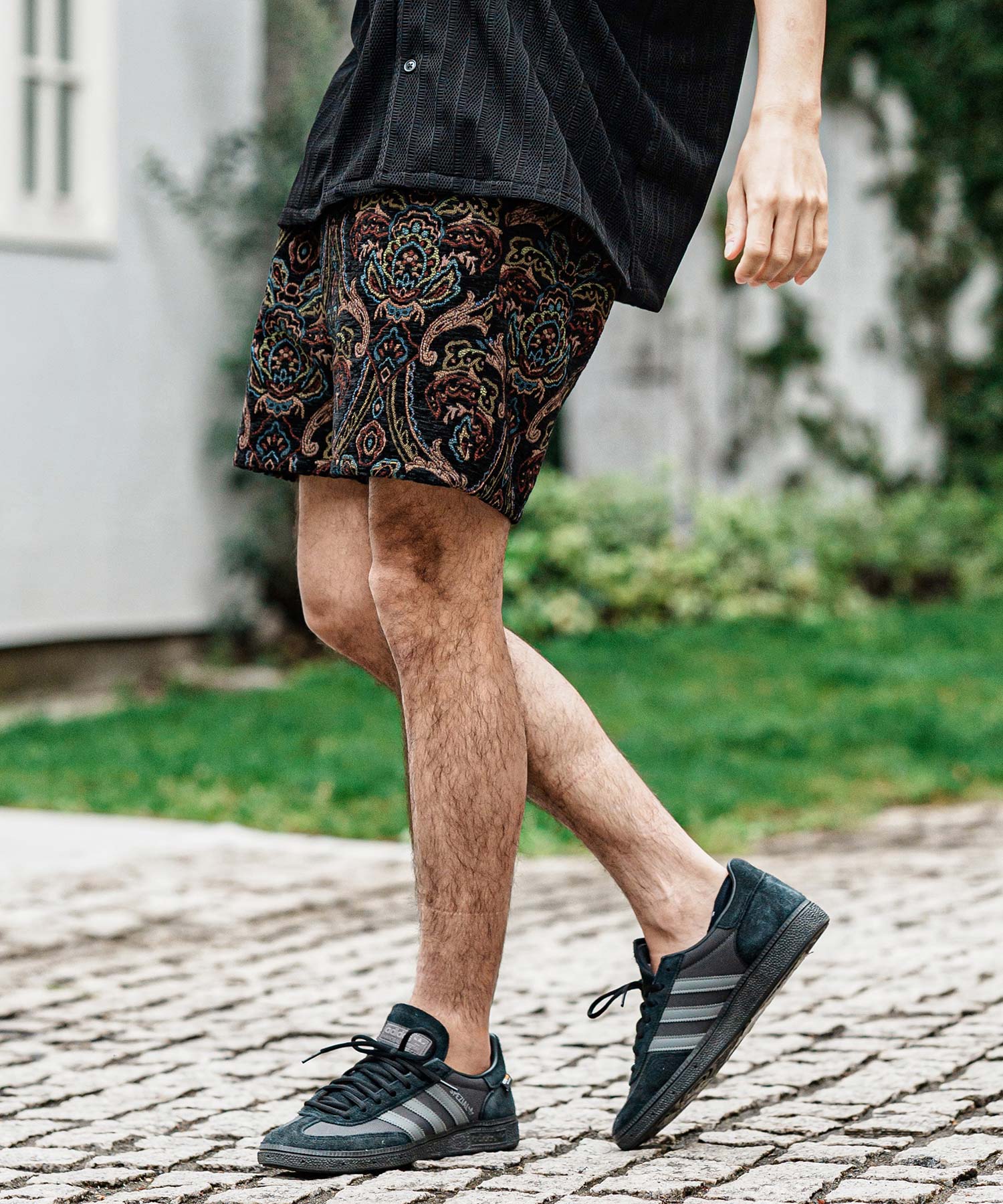 CAMBIO(カンビオ)】 Botanical Leaf Gobelin Shorts ショートパンツ