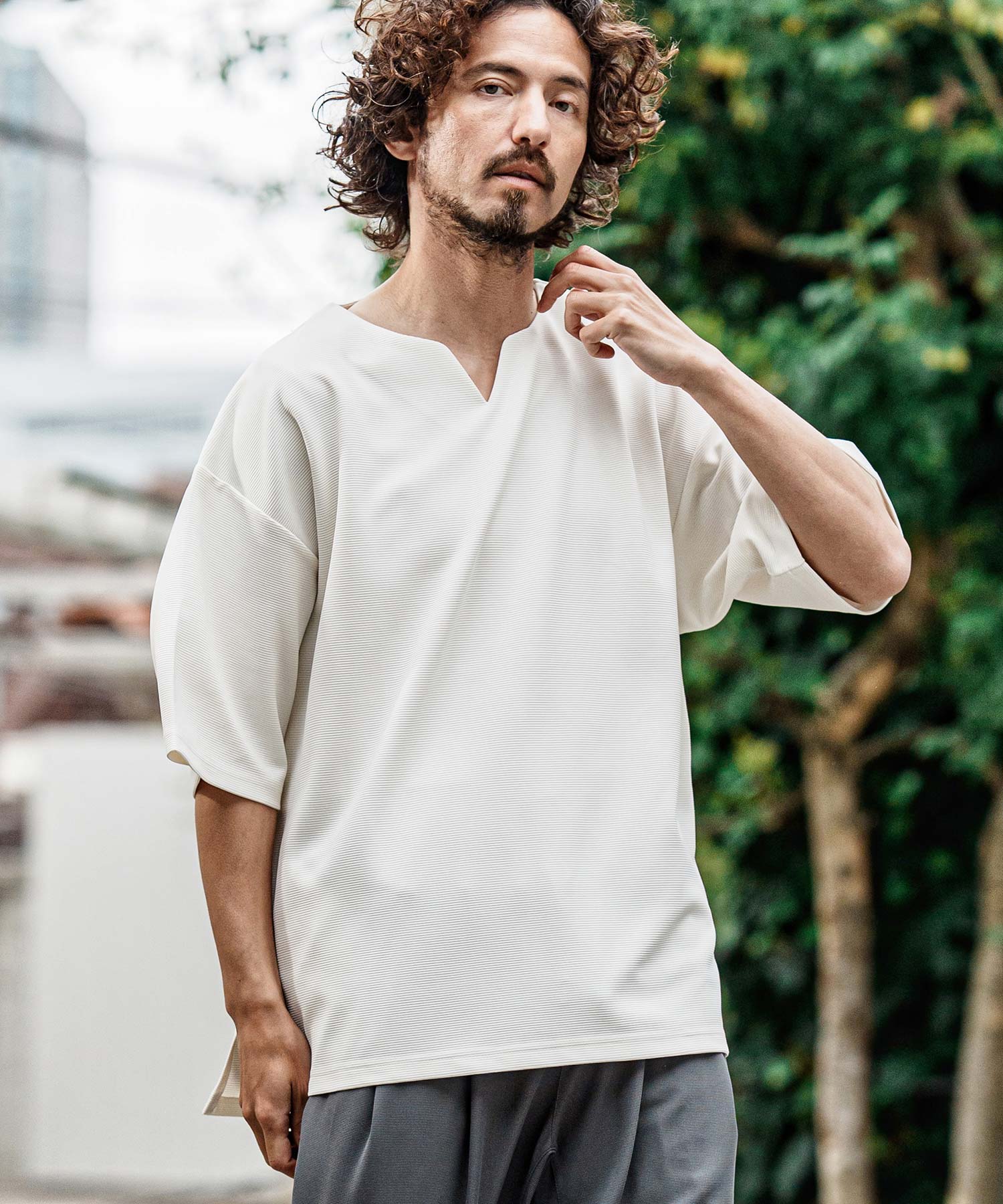 【即完品】ヤンガオ 長袖カンフーシャツ 予約販売サイズ・カラーにより納期異なる】【CAMBIO(カンビオ