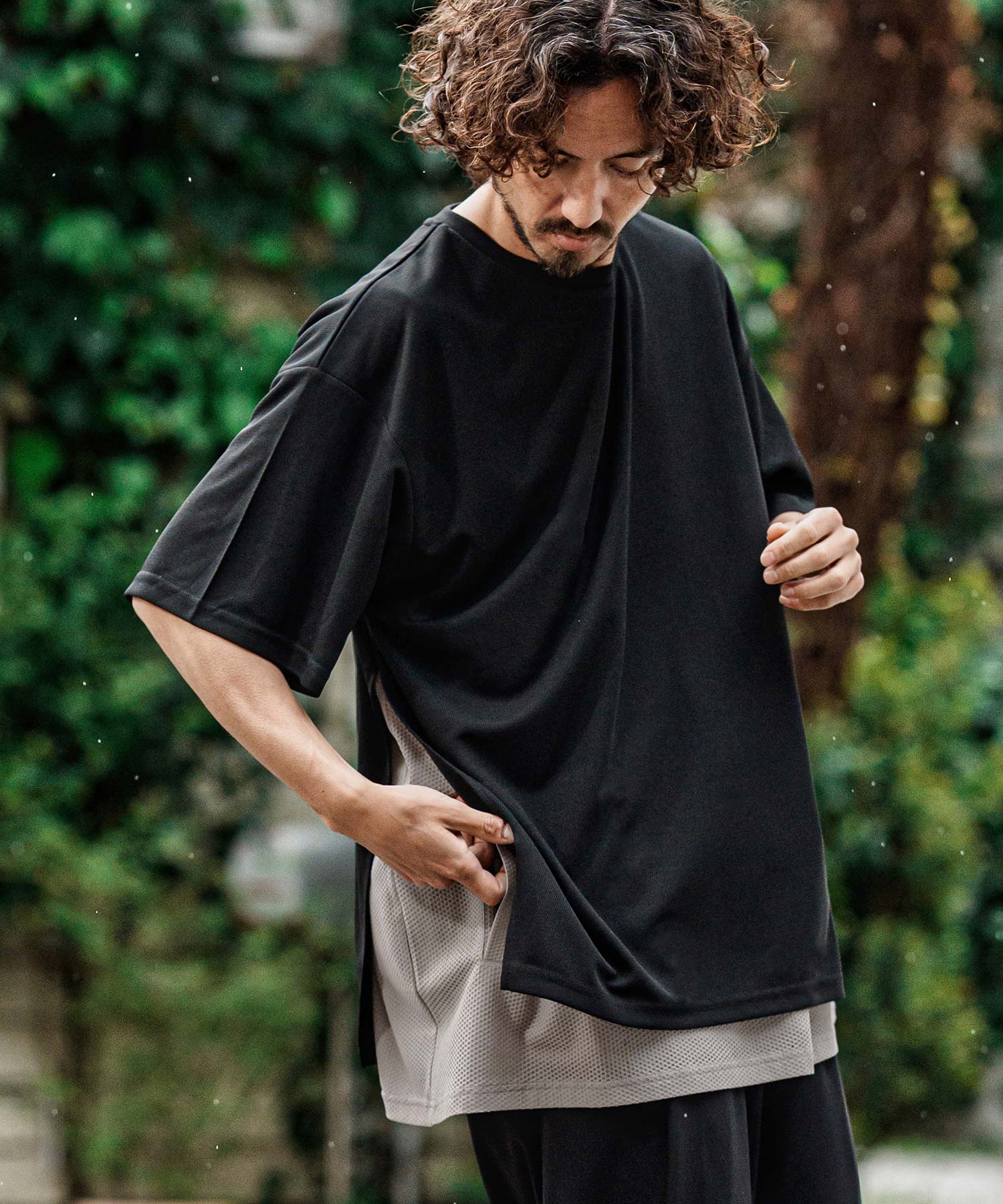 TM911　他の方は購入しないでください! CAMBIO(カンビオ)】メッシュレイヤードショートスリーブTシャツ