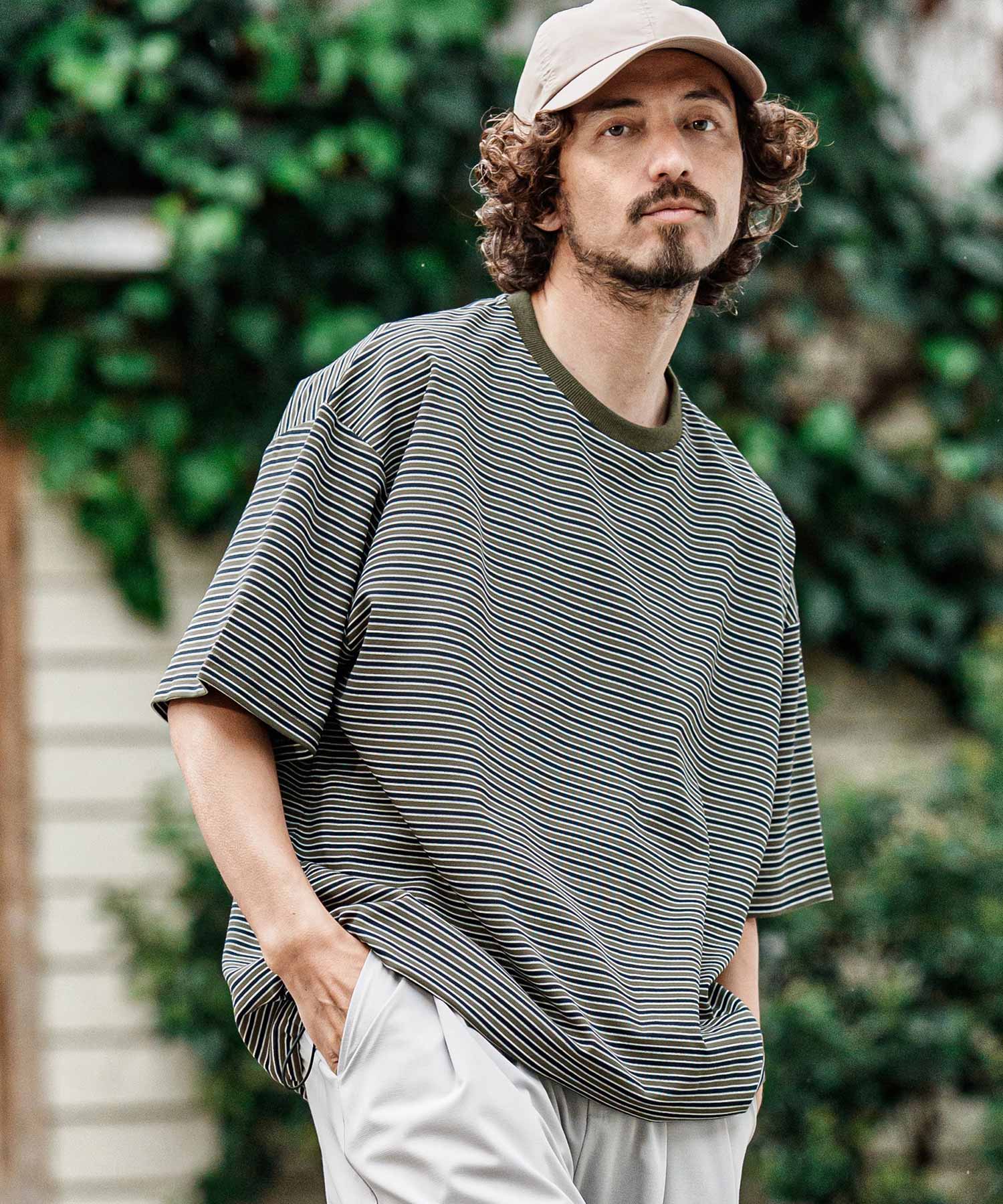 MYINE 　スピンドルTシャツ CAMBIO(カンビオ)】マルチボーダースピンドルTシャツ | CAMBIO カンビオ