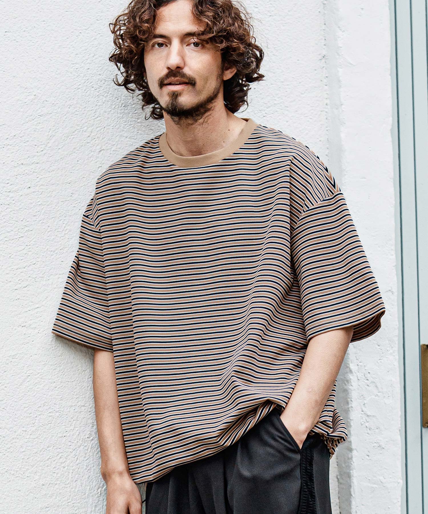 MYINE 　スピンドルTシャツ CAMBIO(カンビオ)】マルチボーダースピンドルTシャツ | CAMBIO カンビオ