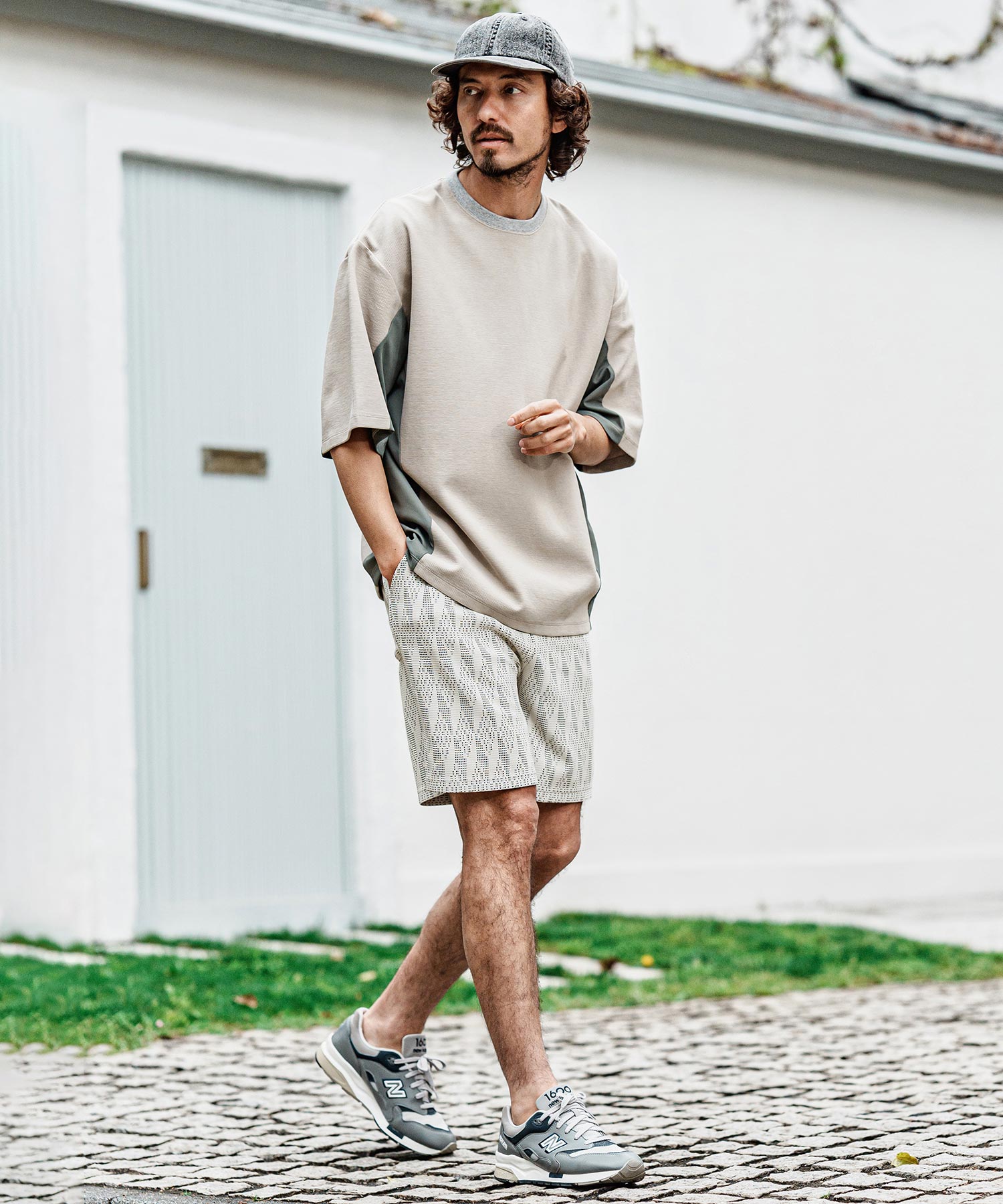 【定価2.6万円】BIGドビー コットンポリエステルストレッチショートパンツ CAMBIO(カンビオ)】ドビー総柄ショートパンツ | CAMBIO カンビオ