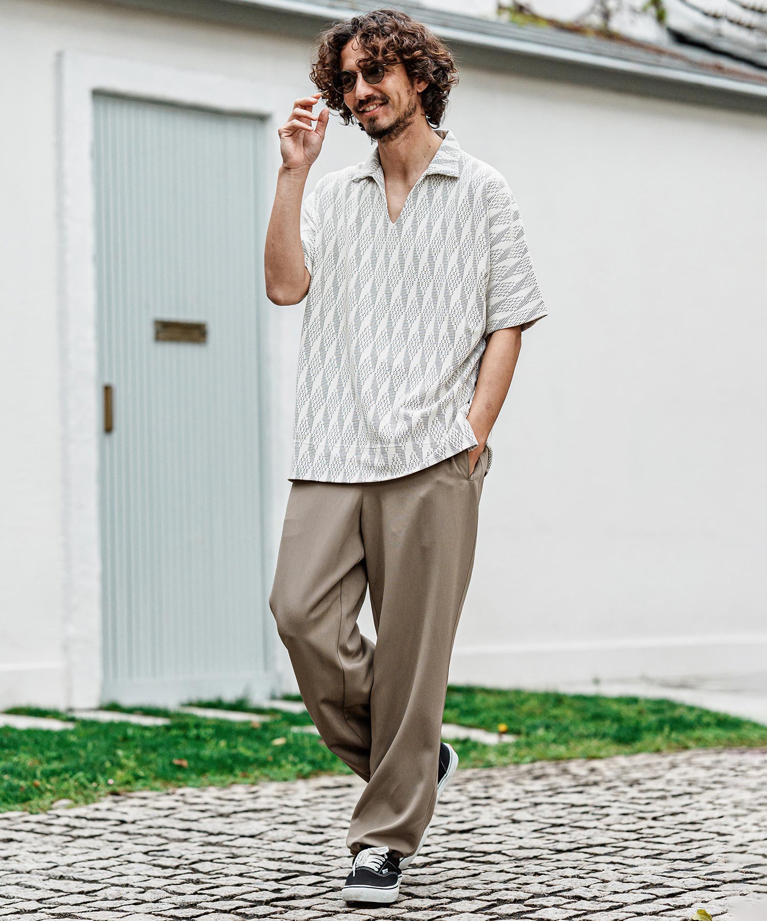 シンビーです CAMBIO(カンビオ)】ストレッチワイドイージーストレートパンツ
