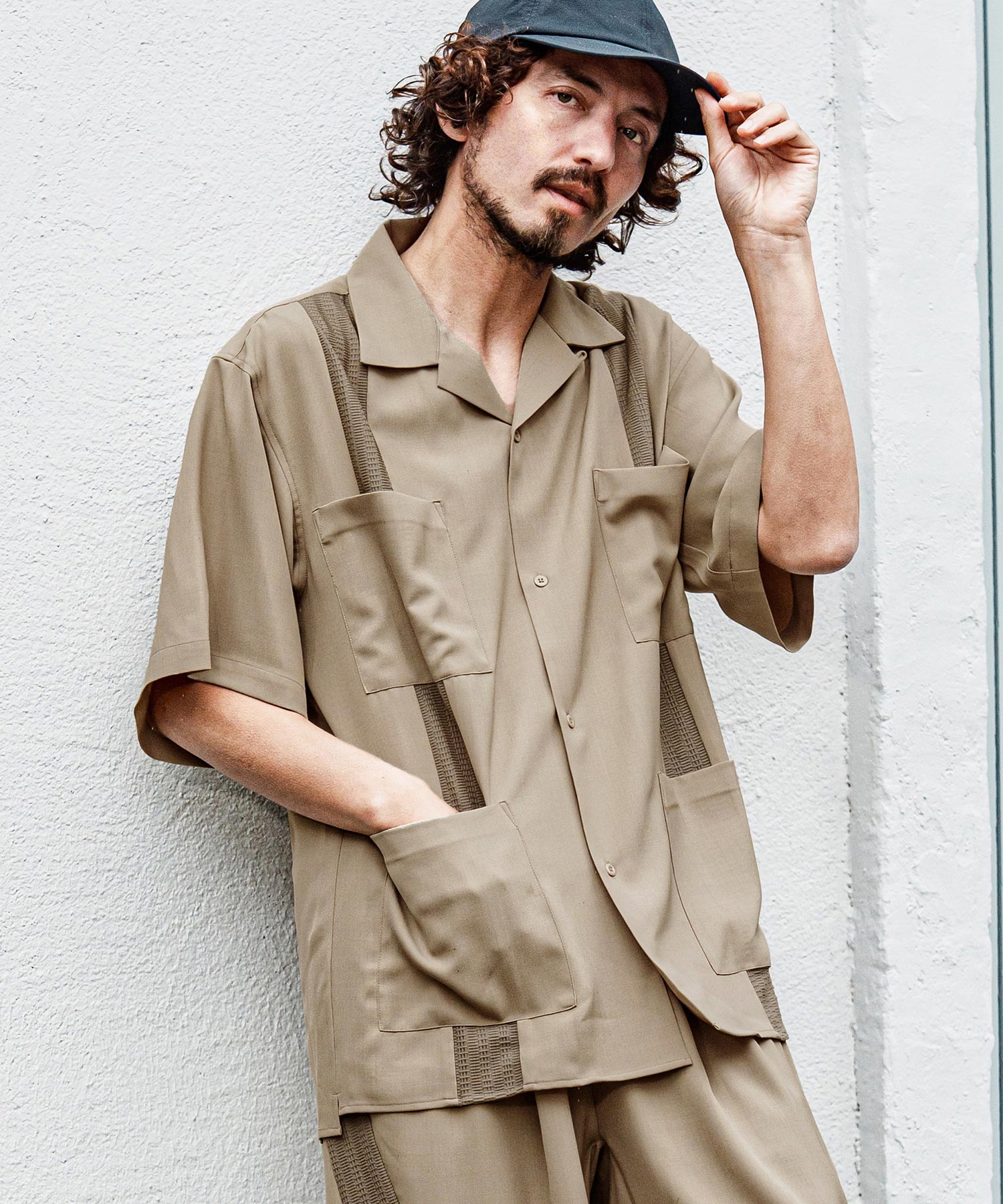 CAMBIO(カンビオ)】ストレッチショートスリーブキューバシャツ
