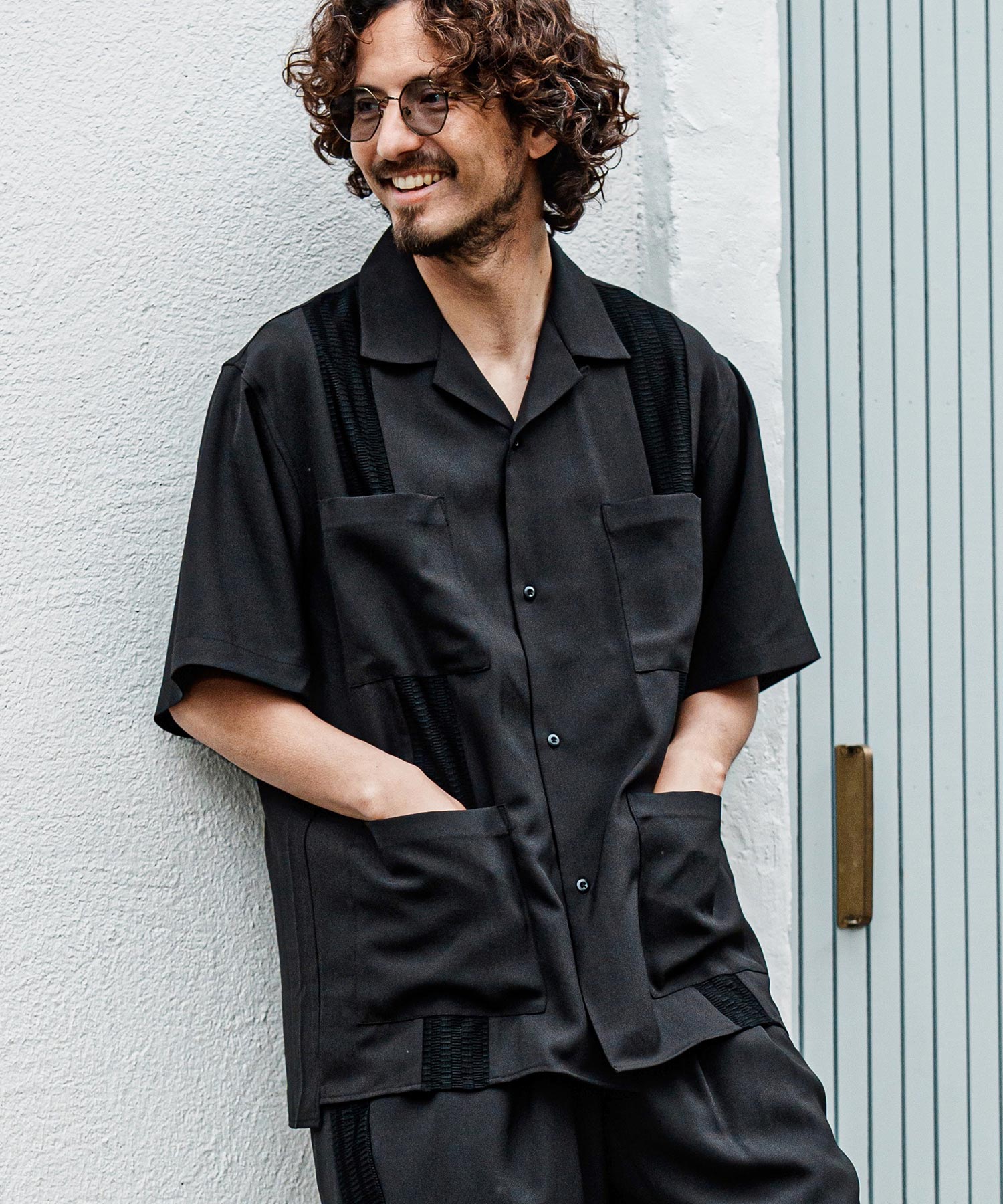 CAMBIO(カンビオ)】ストレッチショートスリーブキューバシャツ