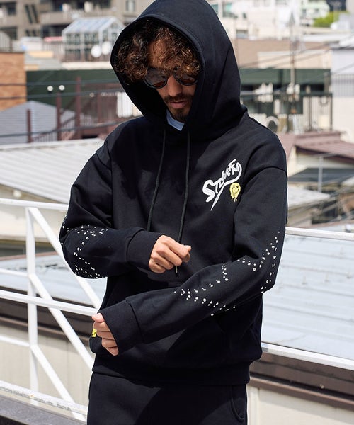 STUD MUFFIN スタッドマフィン 予約販売9月中旬 下旬入荷 ヘビーオンス裏毛パイル ビックスタースタッズプルパーカー 624-02920