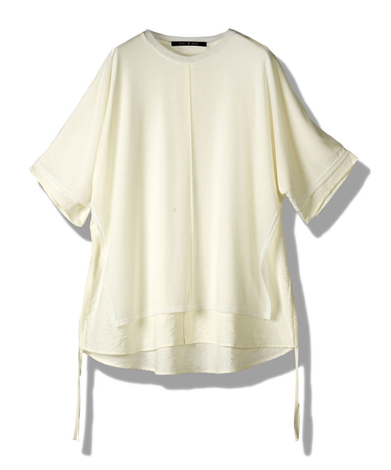 NO ID.(ノーアイディー)】ﾄﾞﾛｰｽﾄﾘﾝｸﾞｽｼｱｰﾚｲﾔｰﾄﾞBIG-T Tシャツ(458006
