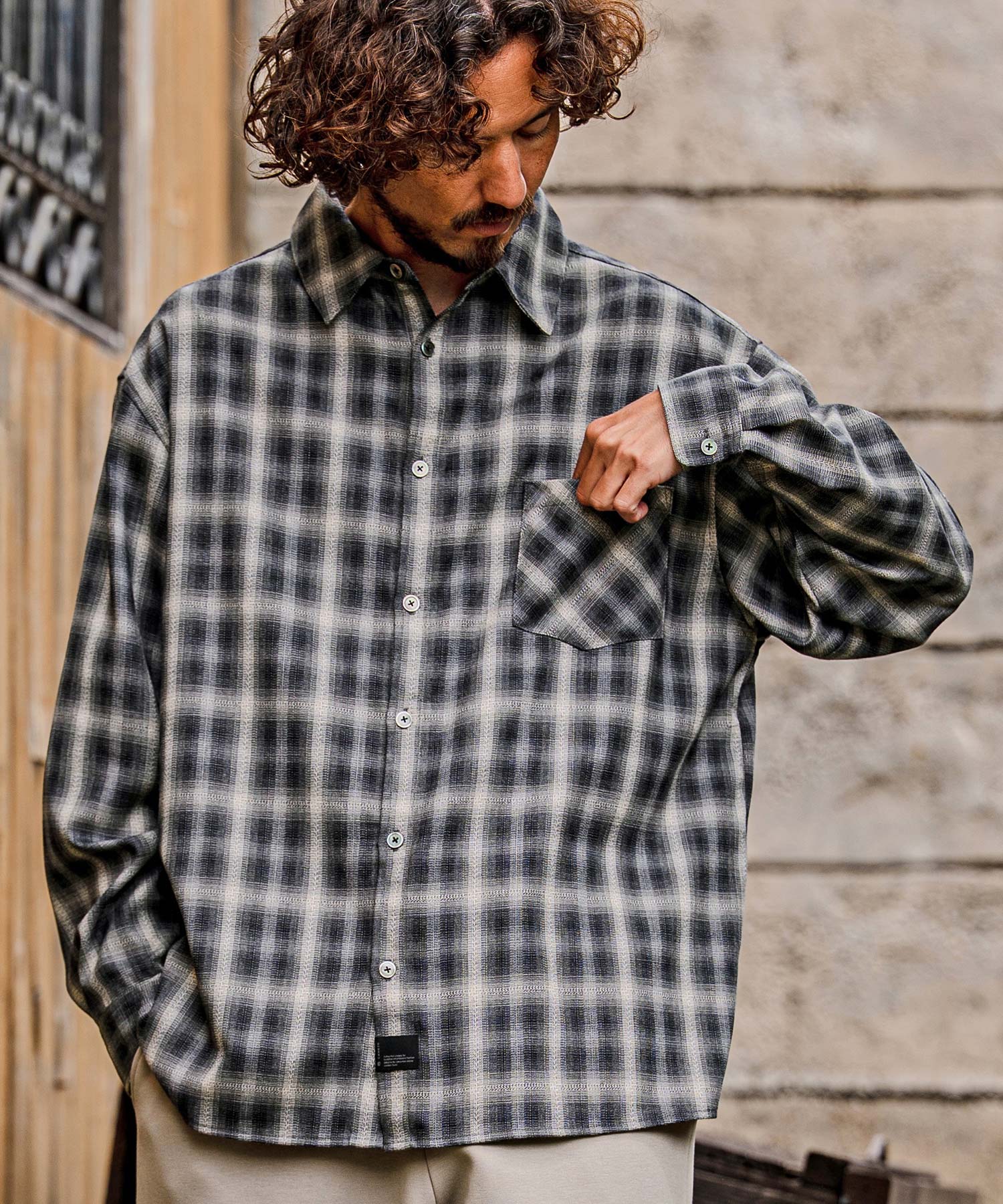CAMBIO(カンビオ)】【予約販売8月中旬～下旬入荷】Ombre Check Long