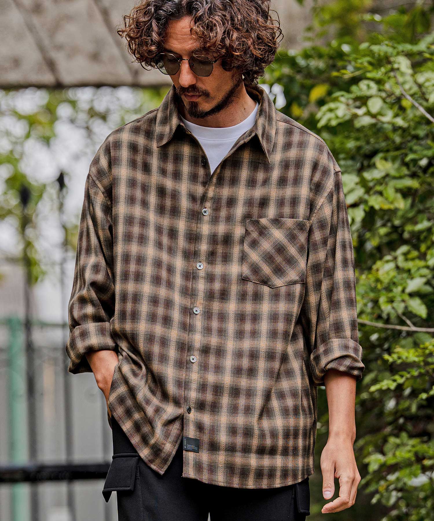 CAMBIO(カンビオ)】Ombre Check Long Sleeve Shirts オンブレチェック