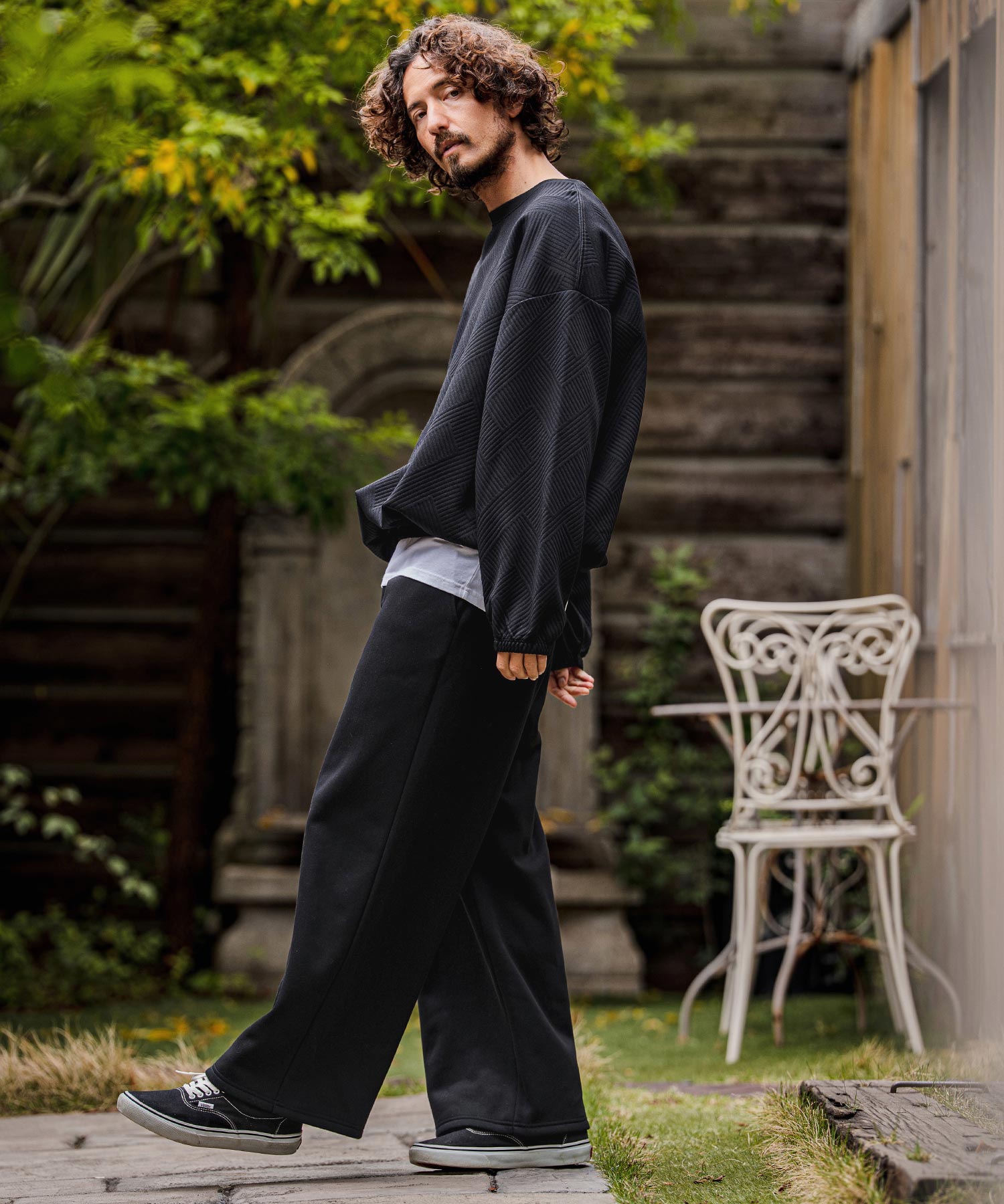 CAMBIO(カンビオ)】Cotton Flexiguard Chenille Long Sleeve Tee