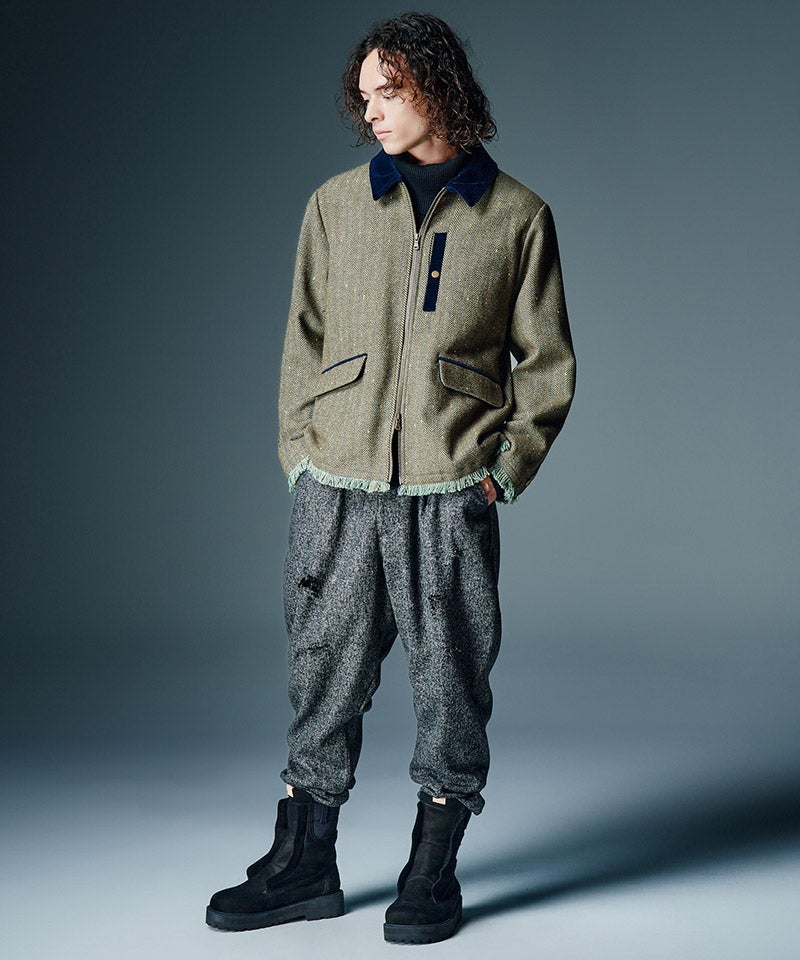 glamb(グラム)】Tweed Combination Blouson ツイードコンビネーション