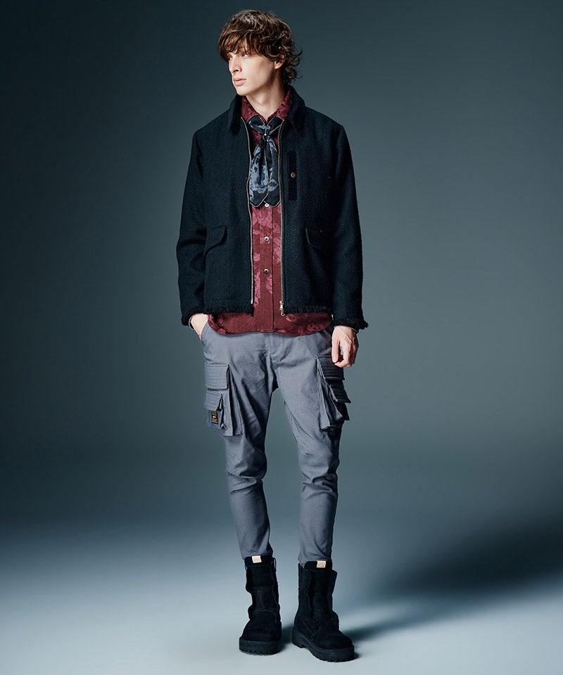 glamb(グラム)】Tweed Combination Blouson ツイードコンビネーション
