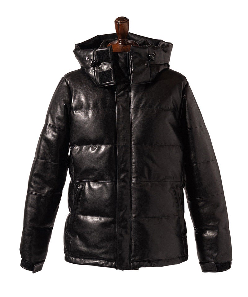 Track Leather Synth : glamb(グラム)GB0325/JKT10 ジャケット／ブラック×ブラウン／③ glamb／レザー切替 グラム Jacket Black - ジャケット・アウター