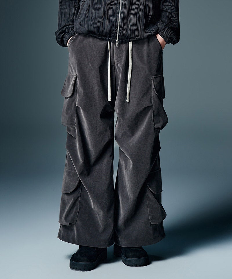 glamb(グラム)】【予約販売9月中旬～下旬入荷】Velour Cargo Baggy