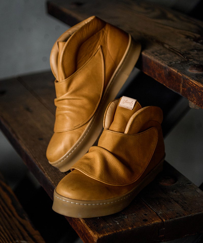 glamb(グラム)】【予約販売9月中旬～下旬入荷】Leather Drape Sneakers