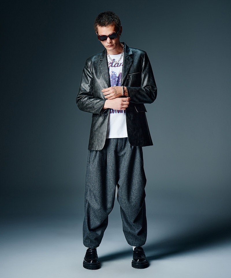glamb(グラム)】Knee Tuck Check Pants ニータックチェックパンツ