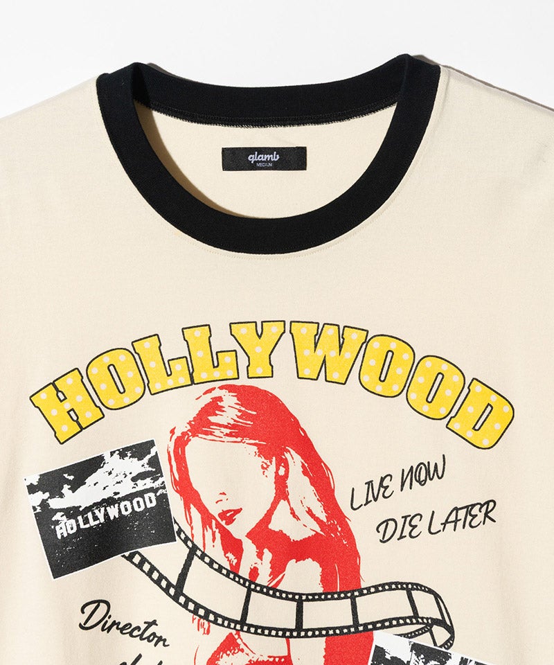 glamb/タグ付き未使用シルバースクリーンガール リンガーTシャツ glamb(グラム)】Silver Screen Girl T-Shirt シルバースクリーンガール
