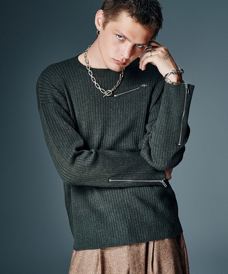 【新品未使用】グラムリップス　バックオープン スラブKNIT フーディー ノルディ NERDY CROPPED HOODIE ZIP-UP ラグランクロップドフーディ