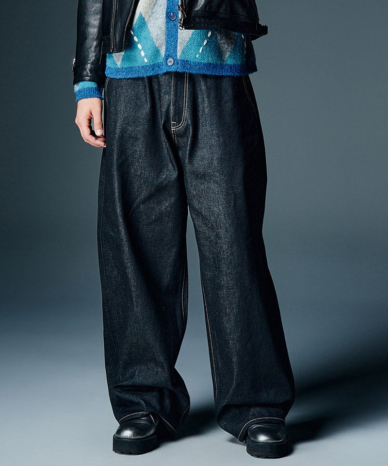 glamb(グラム)】【予約販売8月下旬～9月上旬入荷】Roll Up Baggy Denim