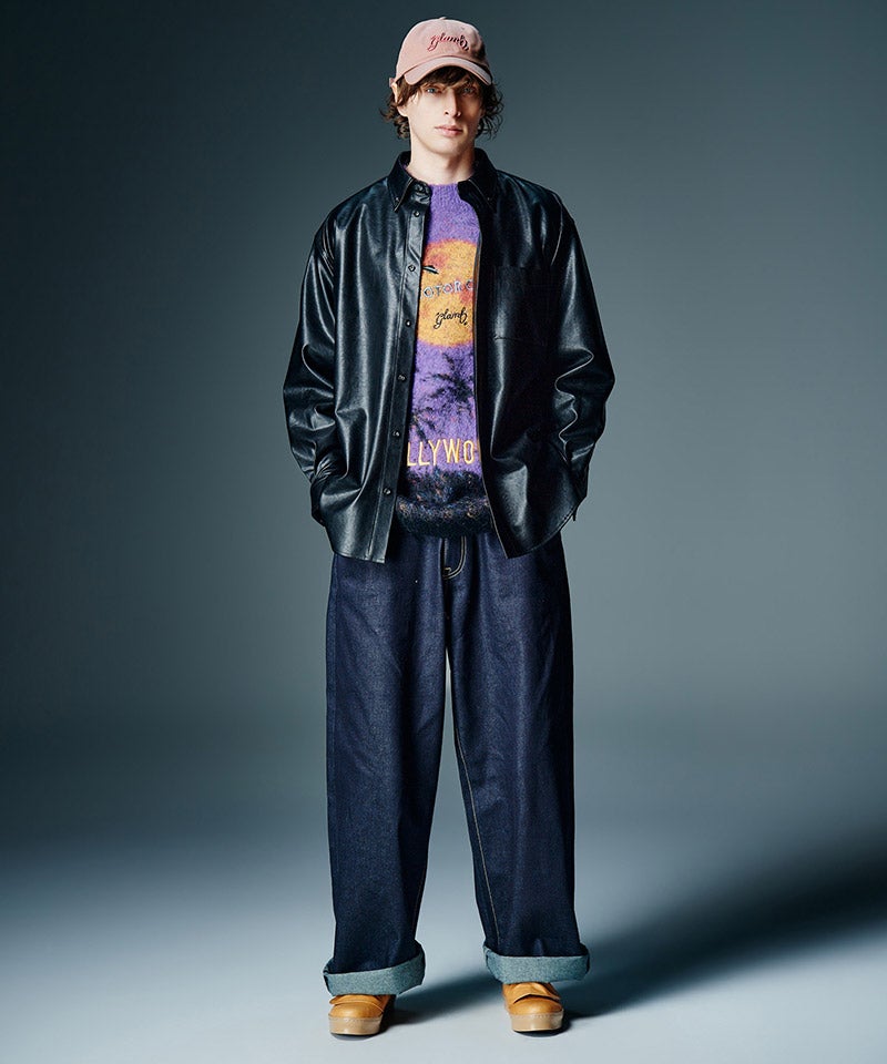 glamb(グラム)】【予約販売8月下旬～9月上旬入荷】Roll Up Baggy Denim