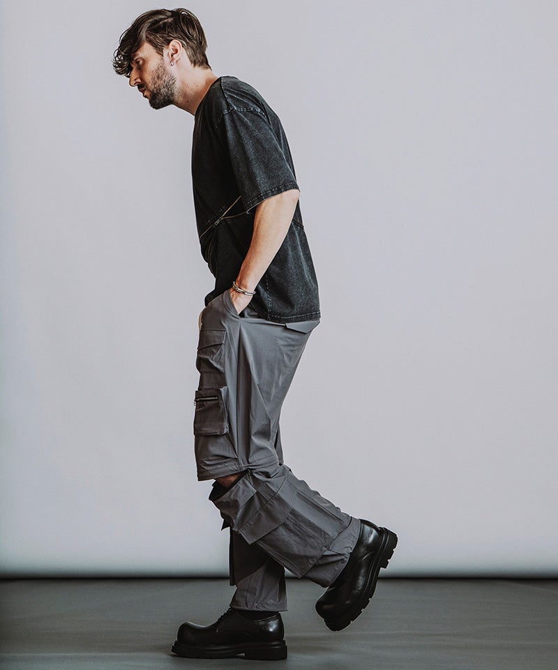 30%OFF【NO ID.(ノーアイディー)】2WAY-ZIP-T Tシャツ(458006-494T