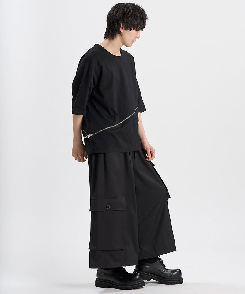 30%OFF【NO ID.(ノーアイディー)】2WAY-ZIP-T Tシャツ(458006-494T