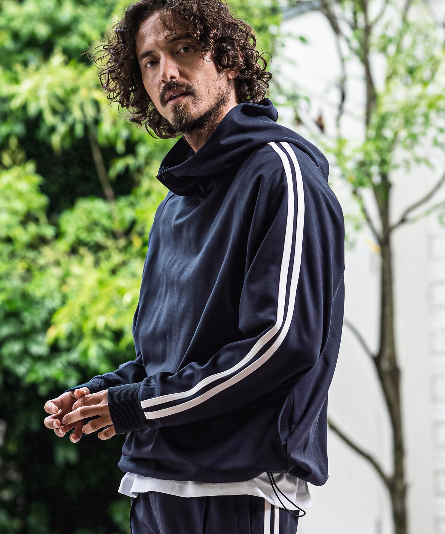 CAMBIO(カンビオ)】Ponte Jersey Side Line 2B Pullover Hoodie プル