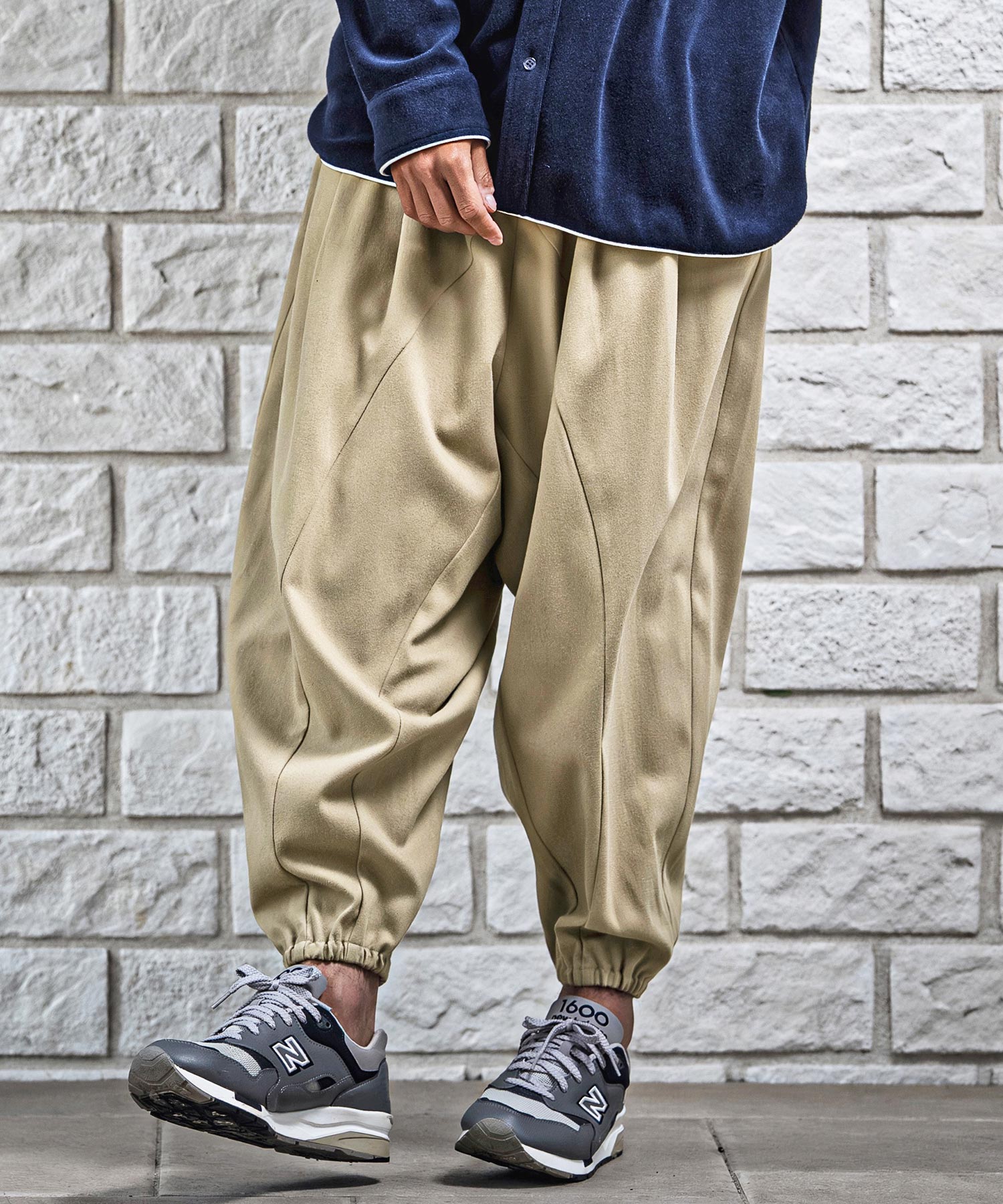 CAMBIO(カンビオ)】Brushed Slacks Fabric Sarouel Jogger Pants
