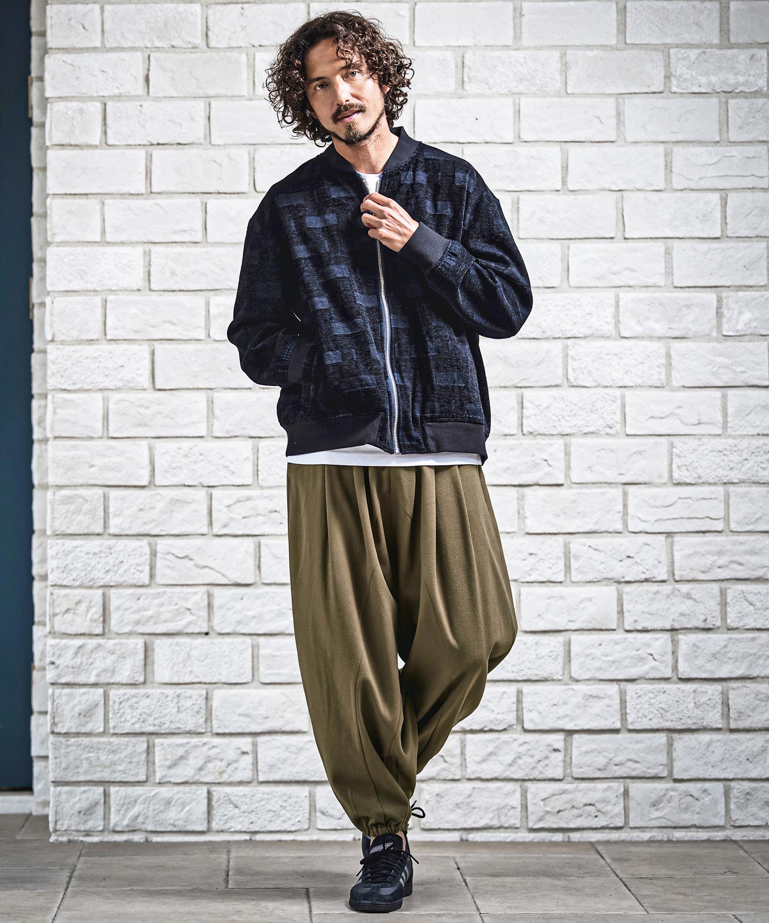 CAMBIO(カンビオ)】Brushed Slacks Fabric Sarouel Jogger Pants