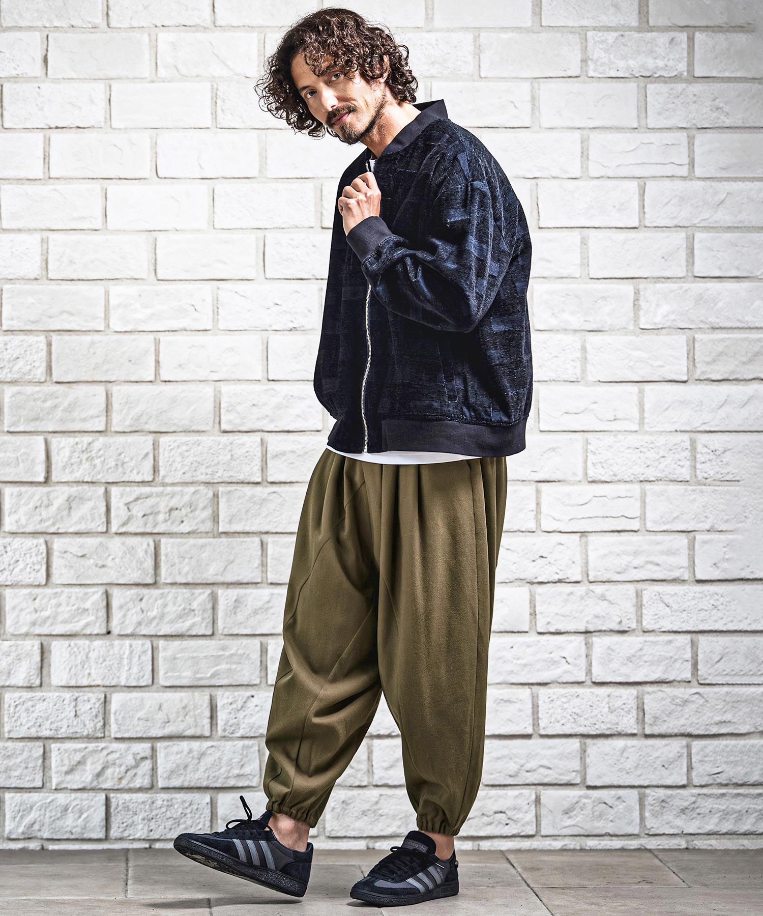 CAMBIO(カンビオ)】Brushed Slacks Fabric Sarouel Jogger Pants