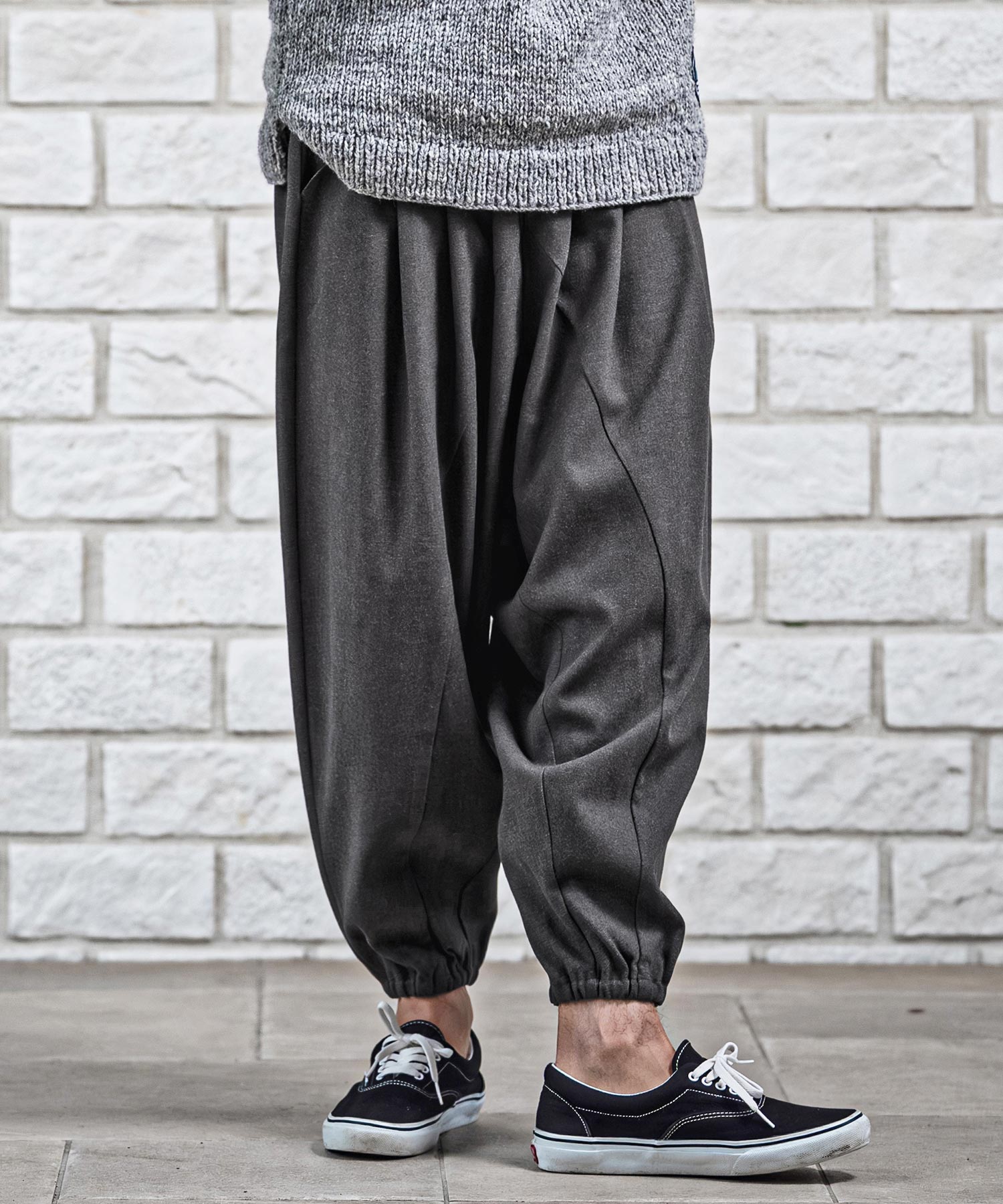 CAMBIO(カンビオ)】Brushed Slacks Fabric Sarouel Jogger Pants