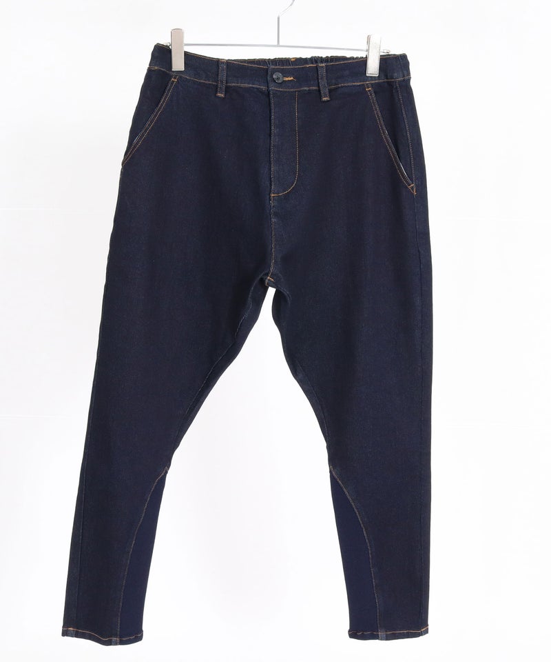 CAMBIO(カンビオ)】Stretch Denim Oval Rib Sarouel Tight Fit Pants 