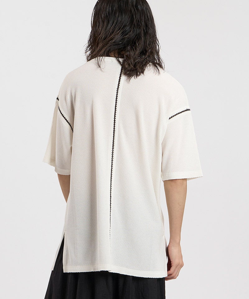 NO ID.(ノーアイディー)】ダイヤステッチサーマルC-N-PO Tシャツ