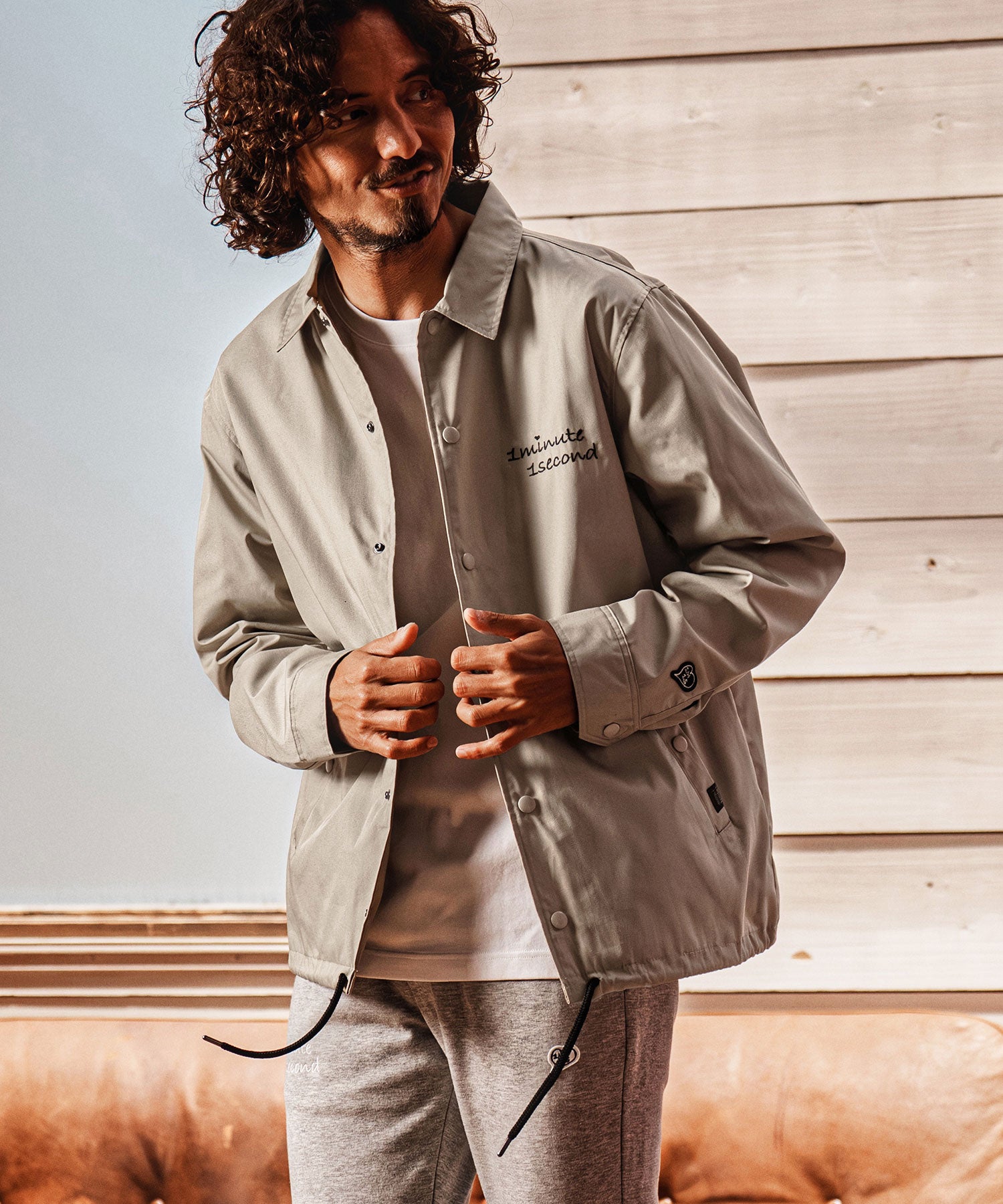 1minute 1second(ワンミニットワンセカンド)】collarless jacket with