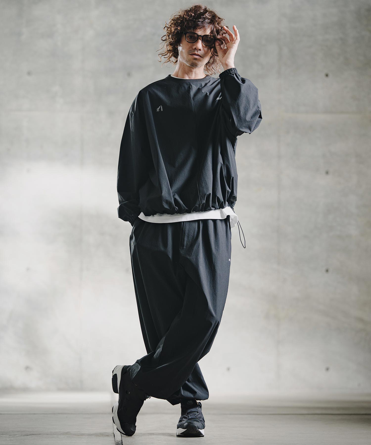 GLIMCLAP(グリムクラップ)】Ripstop & Stretch Nylon Crew ロング