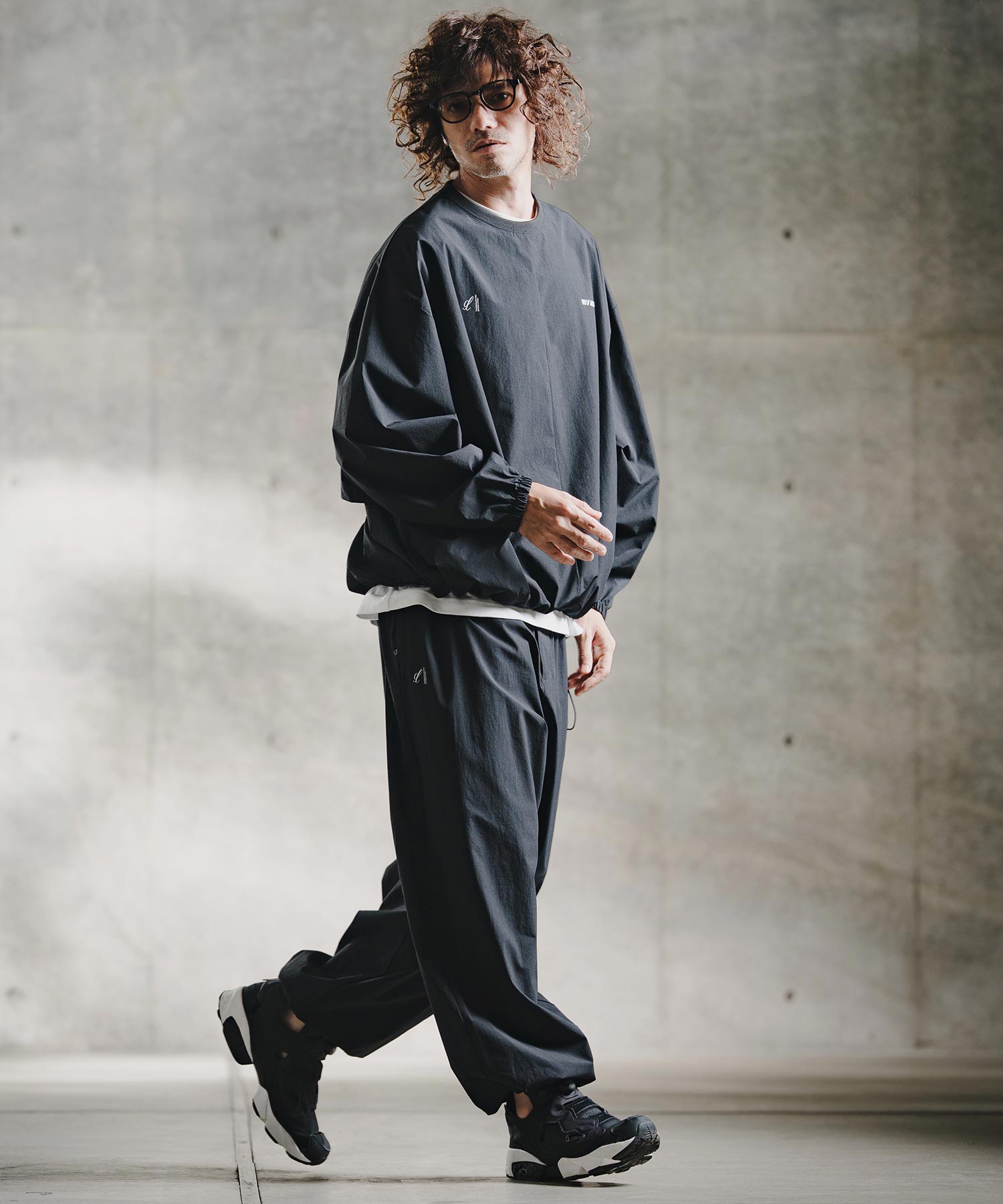 GLIMCLAP(グリムクラップ)】Ripstop & Stretch Nylon Crew ロング