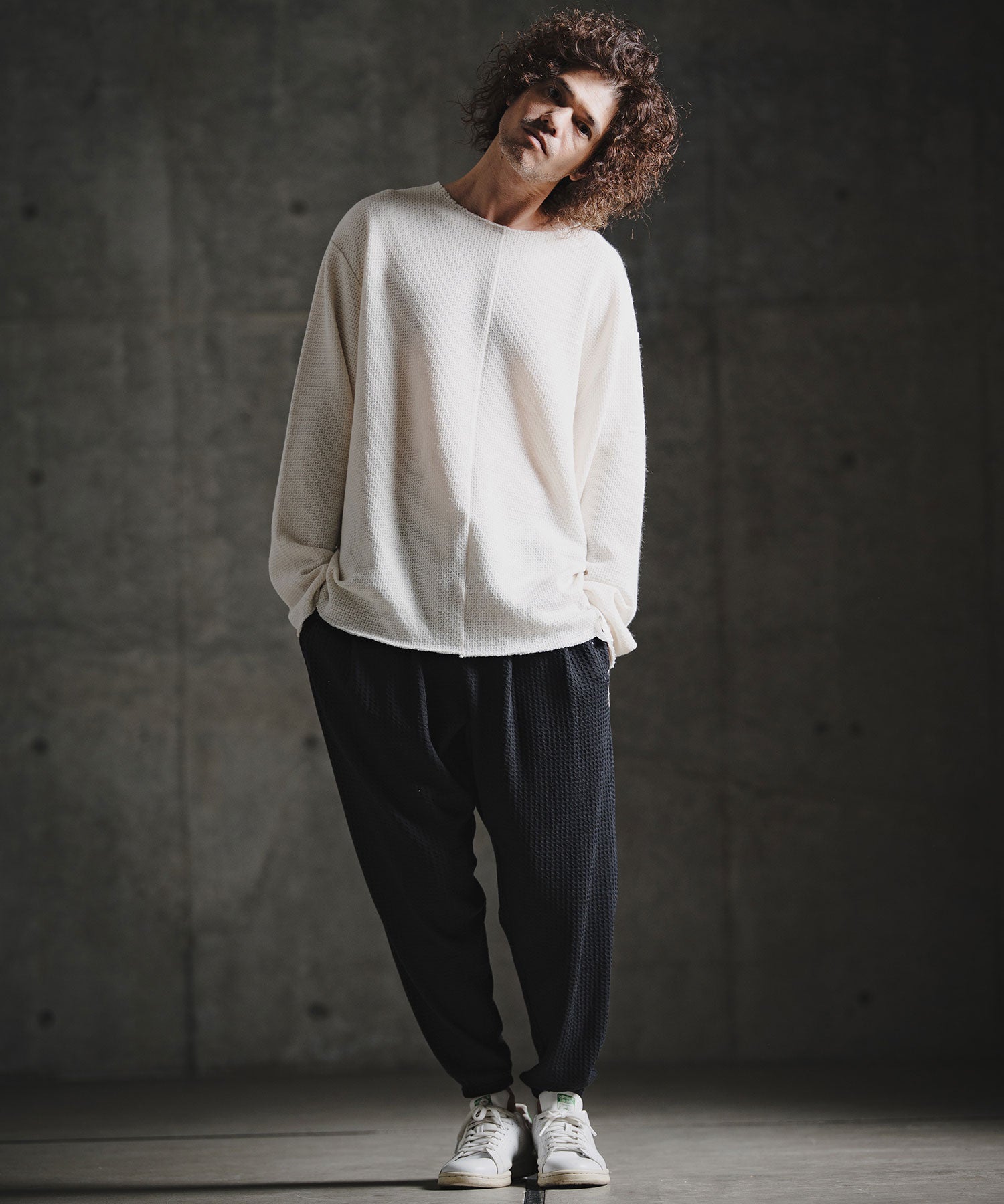 GLIMCLAP(グリムクラップ)】Textured Waffle Oversized Long Sleeve