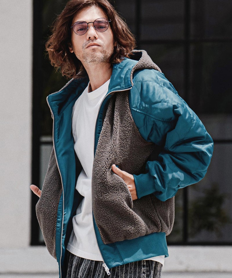 CAMBIO(カンビオ)】【予約販売10月上旬～中旬入荷】Boa×Nylon Hooded 
