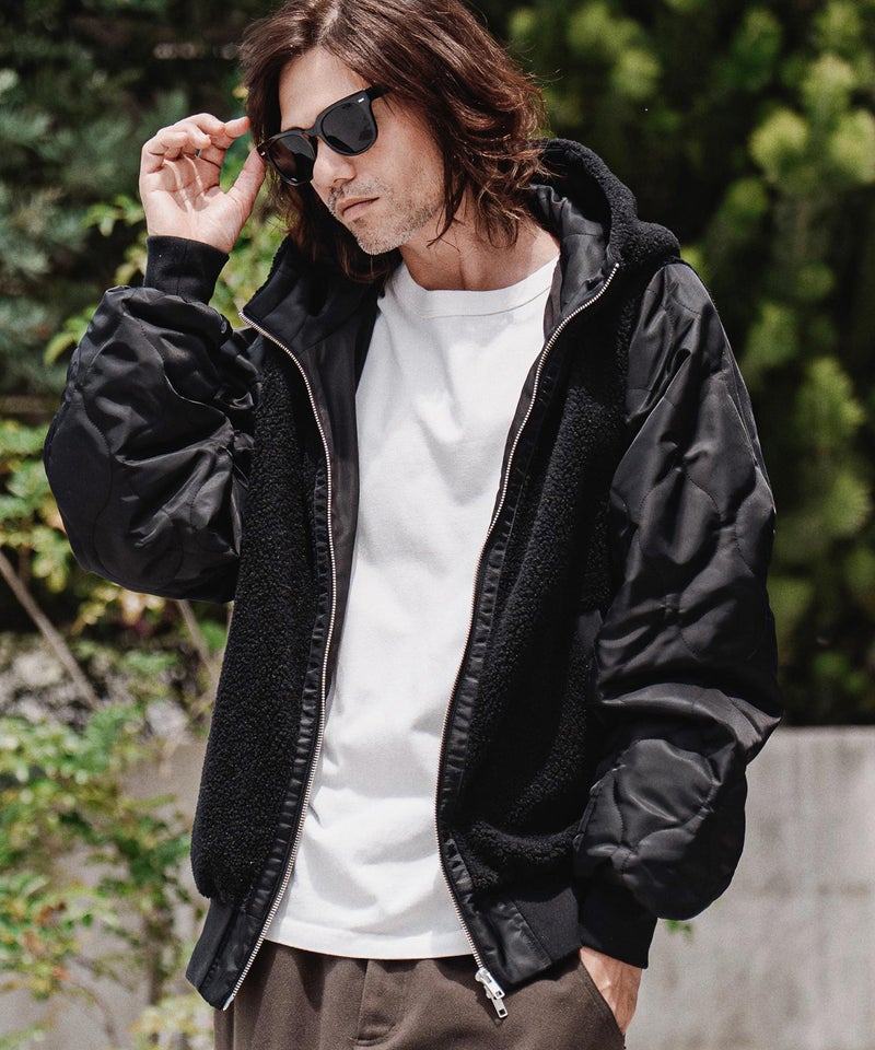 CAMBIO(カンビオ)】【予約販売10月上旬～中旬入荷】Boa×Nylon Hooded 