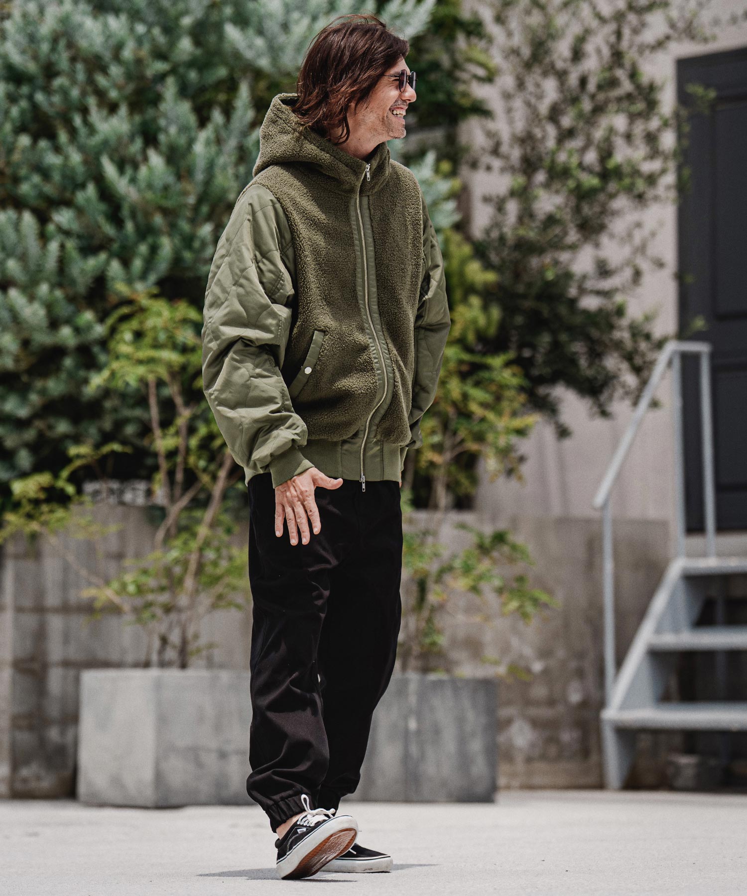 CAMBIO(カンビオ)】【予約販売10月上旬～中旬入荷】Boa×Nylon Hooded